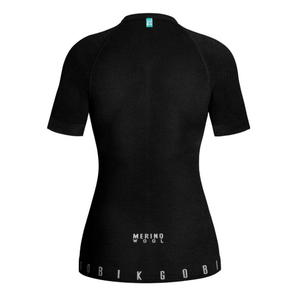 Camiseta feminina GOBIK Winter Merino de manga curta PRETO M.L.