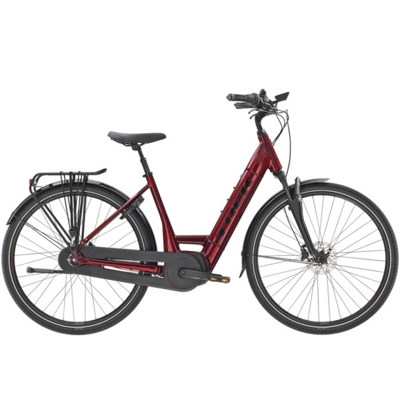 Bicicleta eléctrica TREK District+ 8 Lowstep GRANATE M