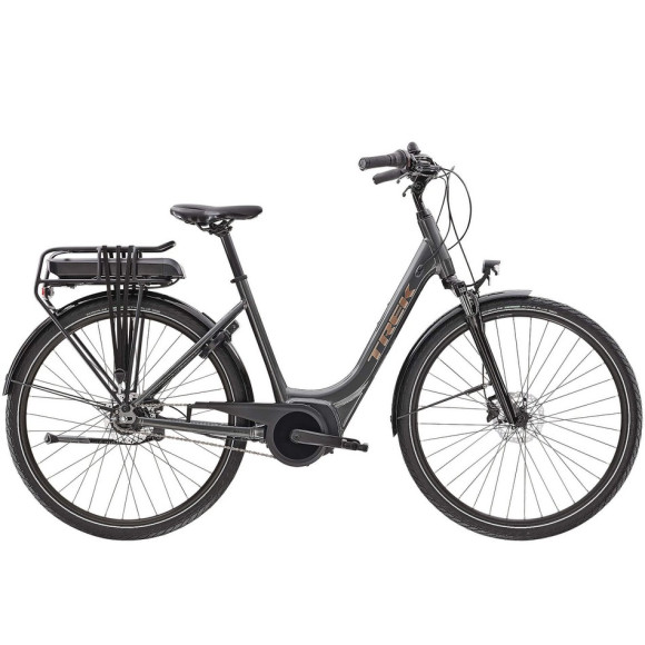 Bicicleta eléctrica TREK District+ 1 Lowstep 300Wh GRIS S