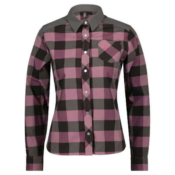 Camisa SCOTT WS Trail Flow Check LS 2022 COR DE ROSA L