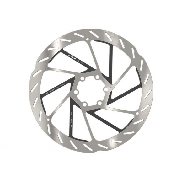 SRAM HS2 180mm 6T Disc Brake Rotor Beveled Silver Black 