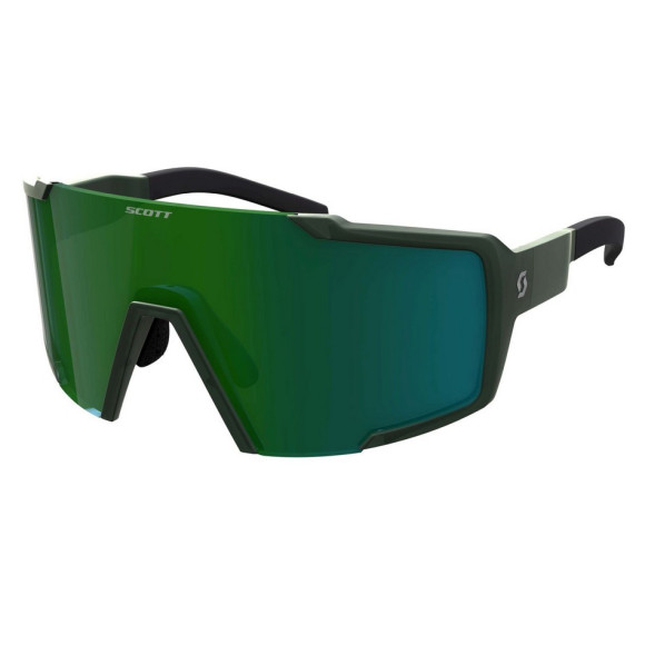 SCOTT Shield Compact Lunettes Kaki Vert Vert Chrome 