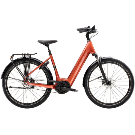 Bicicleta elétrica TREK District+ 4 Lowstep 725 Wh 2025 LARANJA L