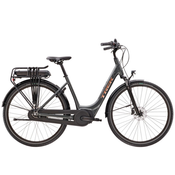 Bicicleta eléctrica TREK District+ 1 Lowstep 300 Wh 2023 GRIS XL