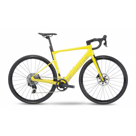 Bicicleta eléctrica BMC Roadmachine 01 AMP X TWO Lime Yellow Black 2023 AMARILLO 54