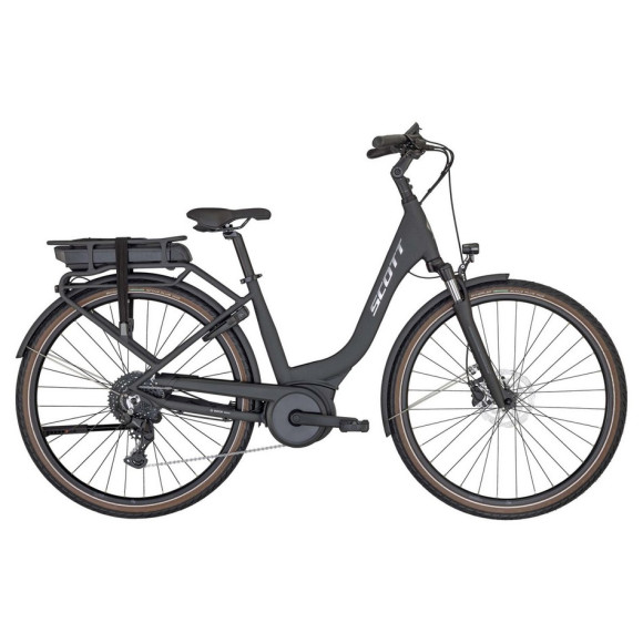 SCOTT Sub Active Eride 10 Unisex Rack Electric Bike 2024 ANTHRACITE XS