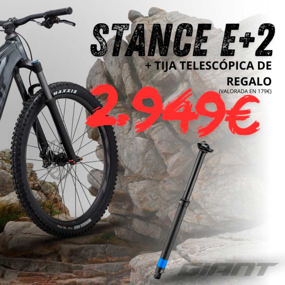 GIANT Stance E+ 2 Bicicleta + Espigão Telescópico PRETO S