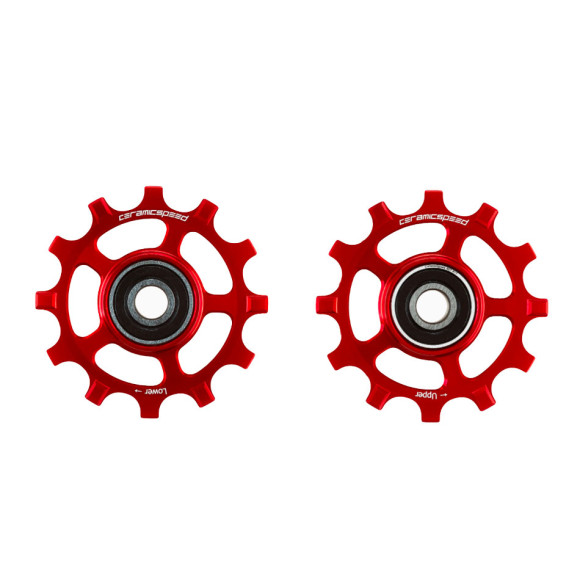 CERAMICSPEED Campagnolo 12s Polias revestidas em vermelho 