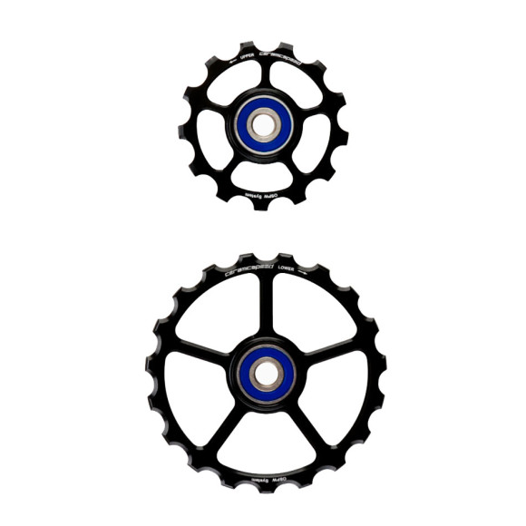 Rodas de polia superdimensionadas CERAMICSPEED sobressalentes 13 19 liga preta 