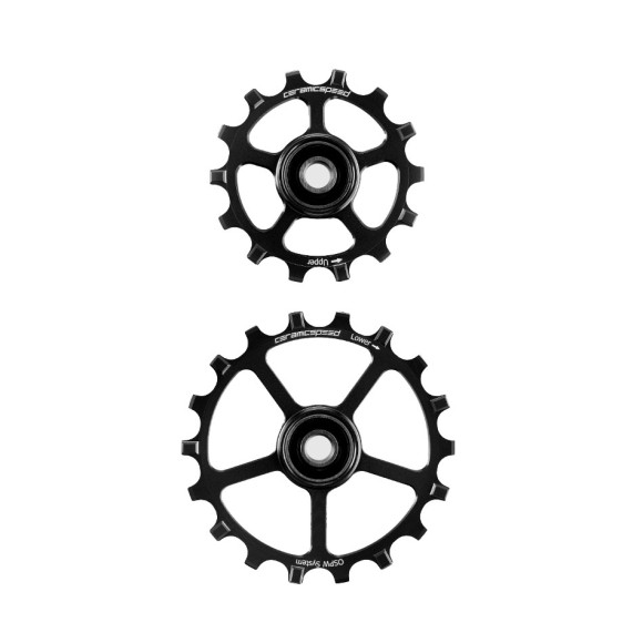 CERAMICSPEED Roues de poulie surdimensionnées de rechange 14 18 en alliage noir 