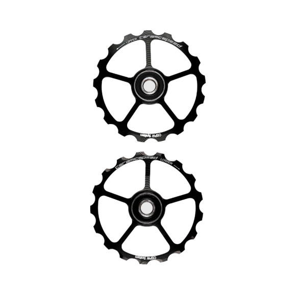 Puleggia maggiorata CERAMICSPEED ricambio 17 17 Pulegge in lega nera 