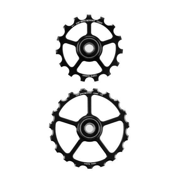 Puleggia maggiorata CERAMICSPEED ricambio 15 19 Pulegge in lega nera 