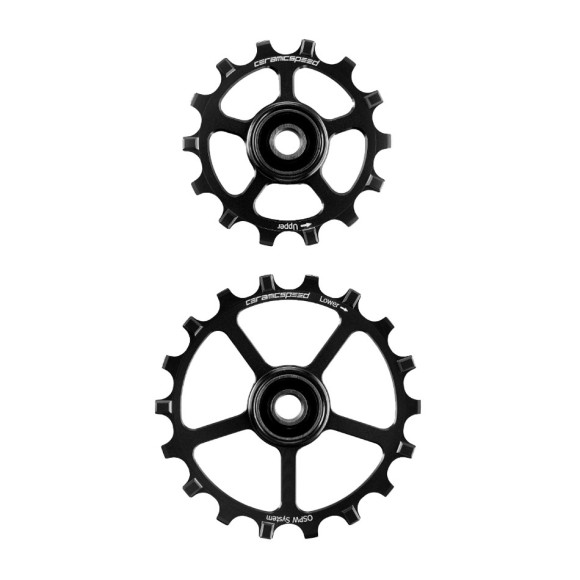 CERAMICSPEED Roues de poulie surdimensionnées de rechange 14 18 avec revêtement en alliage noir 