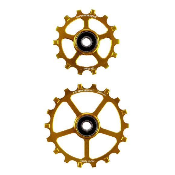 Rodas de polia superdimensionadas CERAMICSPEED sobressalentes em liga de ouro 14 18 