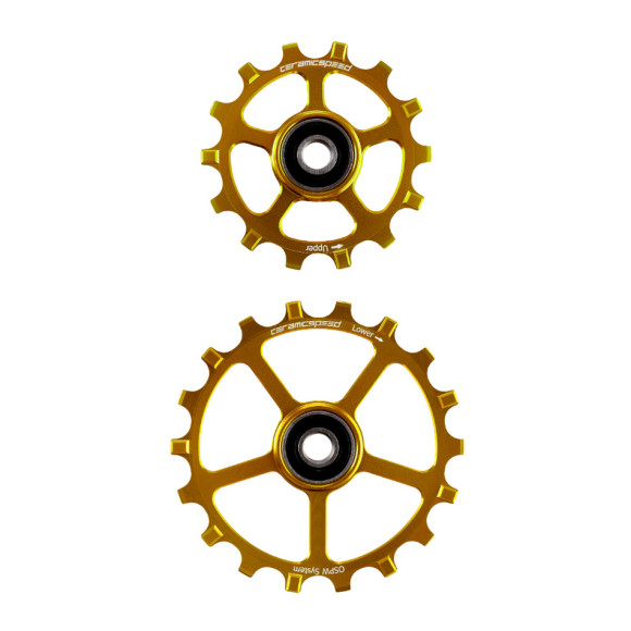 Rodas de polia superdimensionadas CERAMICSPEED sobressalentes 14 18 revestidos em liga de ouro 