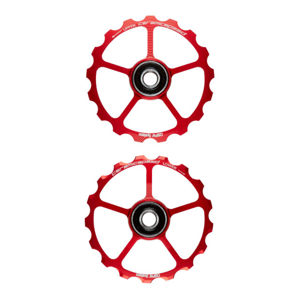 CERAMICSPEED Roues de poulie surdimensionnées de rechange 17 17 avec revêtement en alliage rouge 