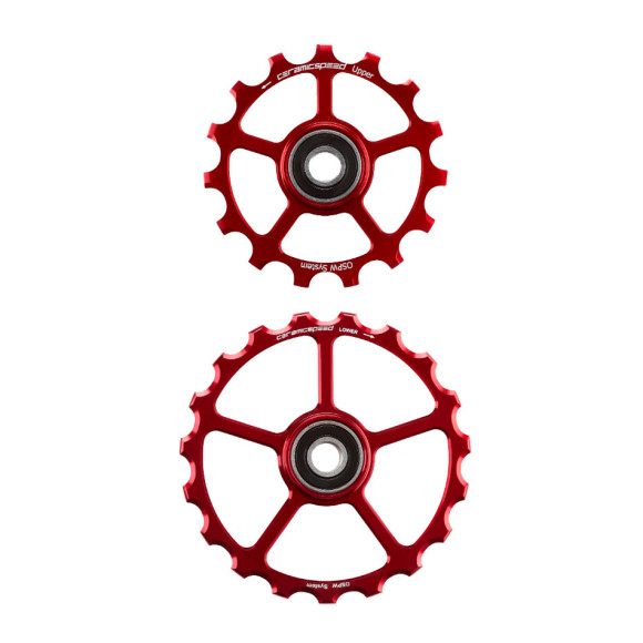 Puleggia di ricambio CERAMICSPEED sovradimensionata 15 19 Rivestita in lega rossa 