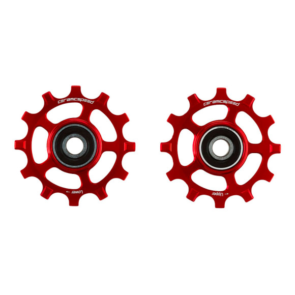 CERAMICSPEED Shimano 11s 12 dentes NW 9100 8000 RX800 GRX Polias revestidas em vermelho 