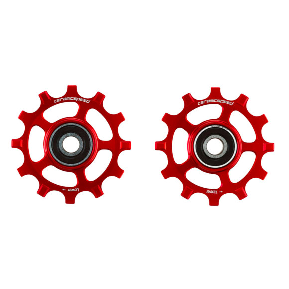 Polias rodoviárias CERAMICSPEED SRAM 12s AXS alt revestidas em vermelho 