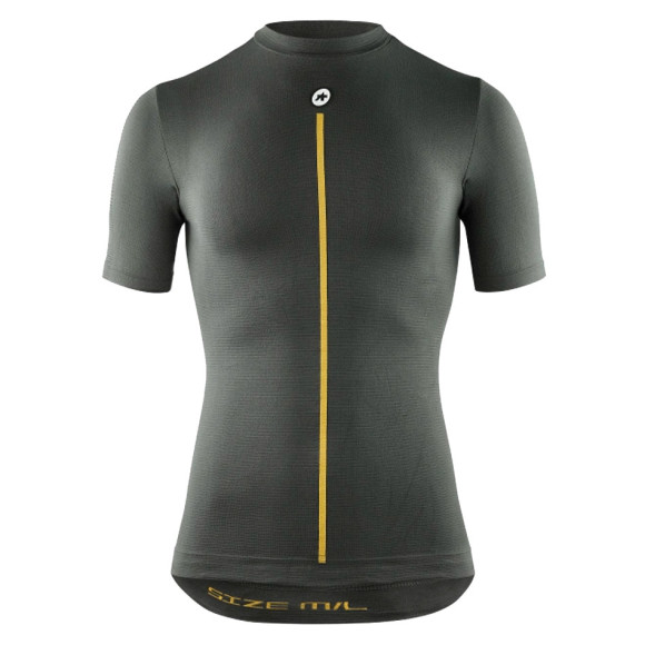 ASSOS Primavera Outono SS Skin Layer P1 2025 Camiseta ANTRACITE XSS