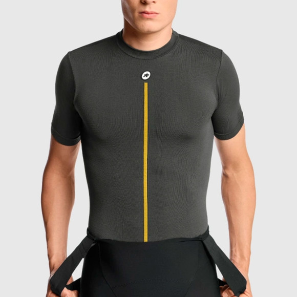 ASSOS Primavera Outono SS Skin Layer P1 2025 Camiseta ANTRACITE XSS