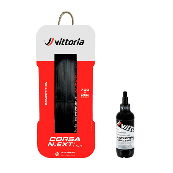 Pneu VITTORIA Corsa N.EXT 700x28 2 unités et liquide d'étanchéité 80 ml 