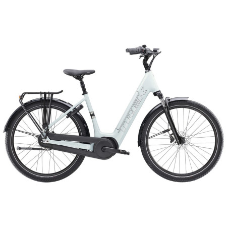 Vélo électrique TREK District+ 3 Lowstep 400 Wh 2025 GRIS L