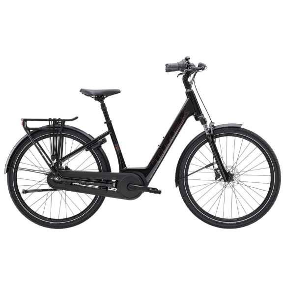 Bicicleta eléctrica TREK District+ 2 Lowstep 2025 NEGRO L