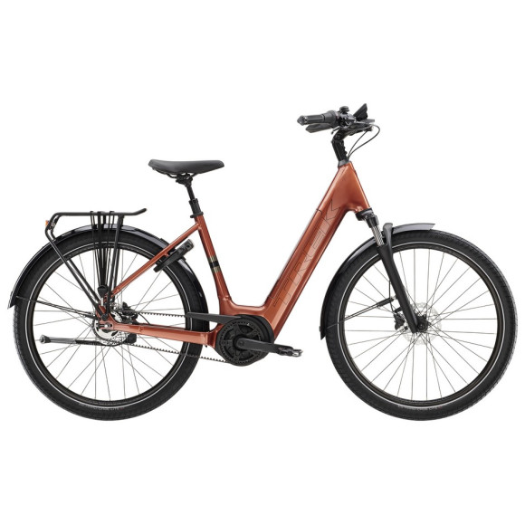 Vélo électrique TREK District+ 4 Lowstep 400 Wh 2025 ORANGE S