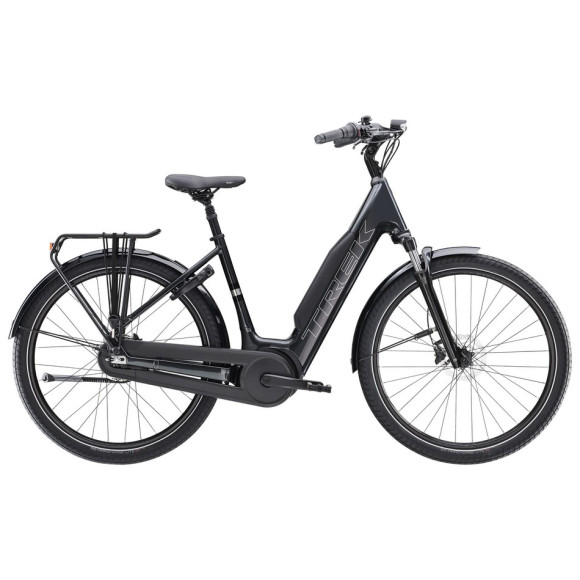 Bicicletta elettrica TREK District+ 3 Lowstep 800 Wh 2025 GRIS L