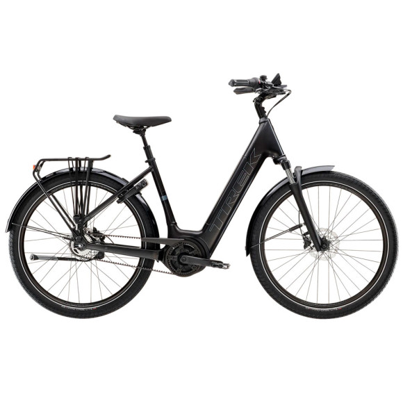 Bicicleta eléctrica TREK District+ 4 Lowstep Coaster Belt 400 Wh 2025 NEGRO XS