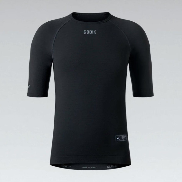 Camiseta GOBIK Winter Merino manga curta carvão 2024 PRETO LXG